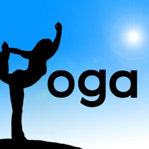 silhouette, woman, yoga
